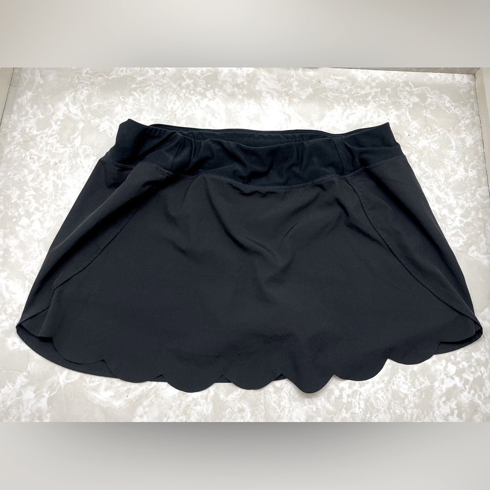 MPG Black Sport Golf Tennis skort with Scalloped Hem and zipper sz XL